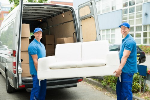 Removals van service operating in the St Pancras area with central London streets nearby