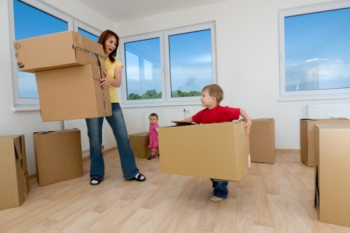 Boxes and packing materials prepared for unpacking support